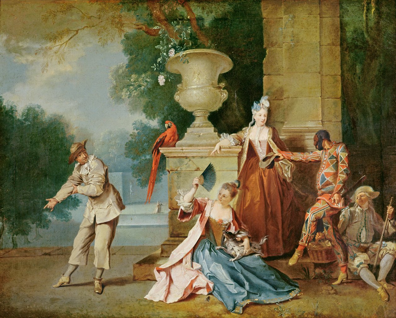 Italienske komikere i en park, ca. 1725 af Jean Baptiste Oudry