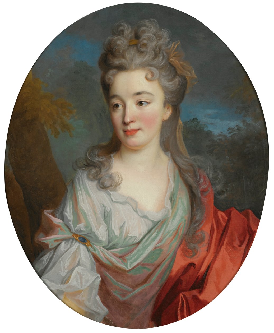 Portræt af en dame af Jean Baptiste Oudry
