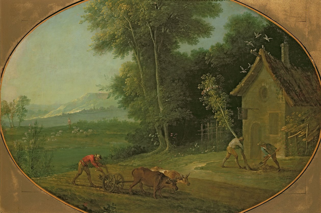 Forårslandskab, 1749 af Jean Baptiste Oudry