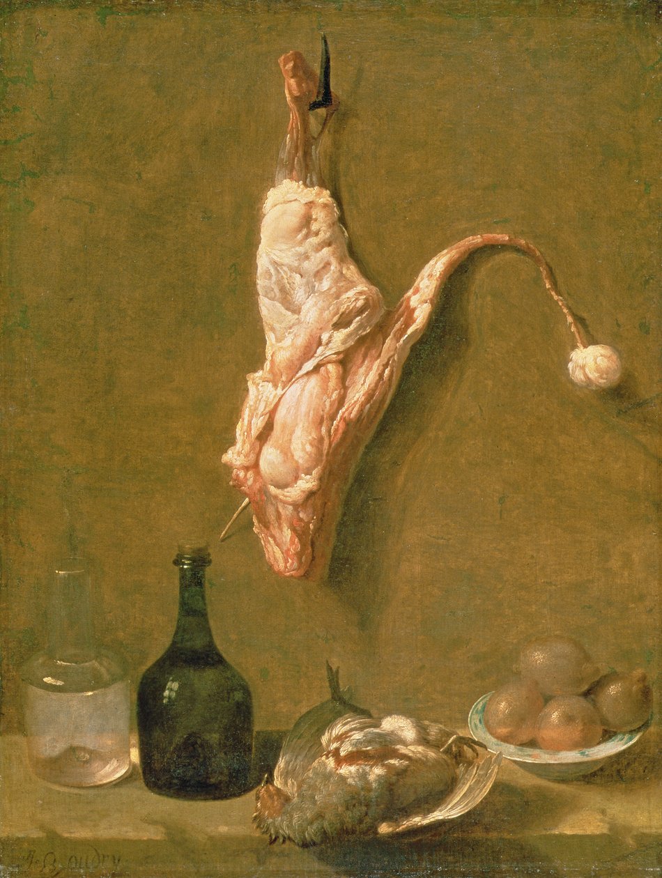 Stilleben med et ben af kalvekød af Jean Baptiste Oudry