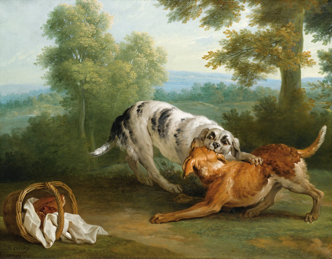 Hunden bærer sin middag til sin herre af Jean Baptiste Oudry