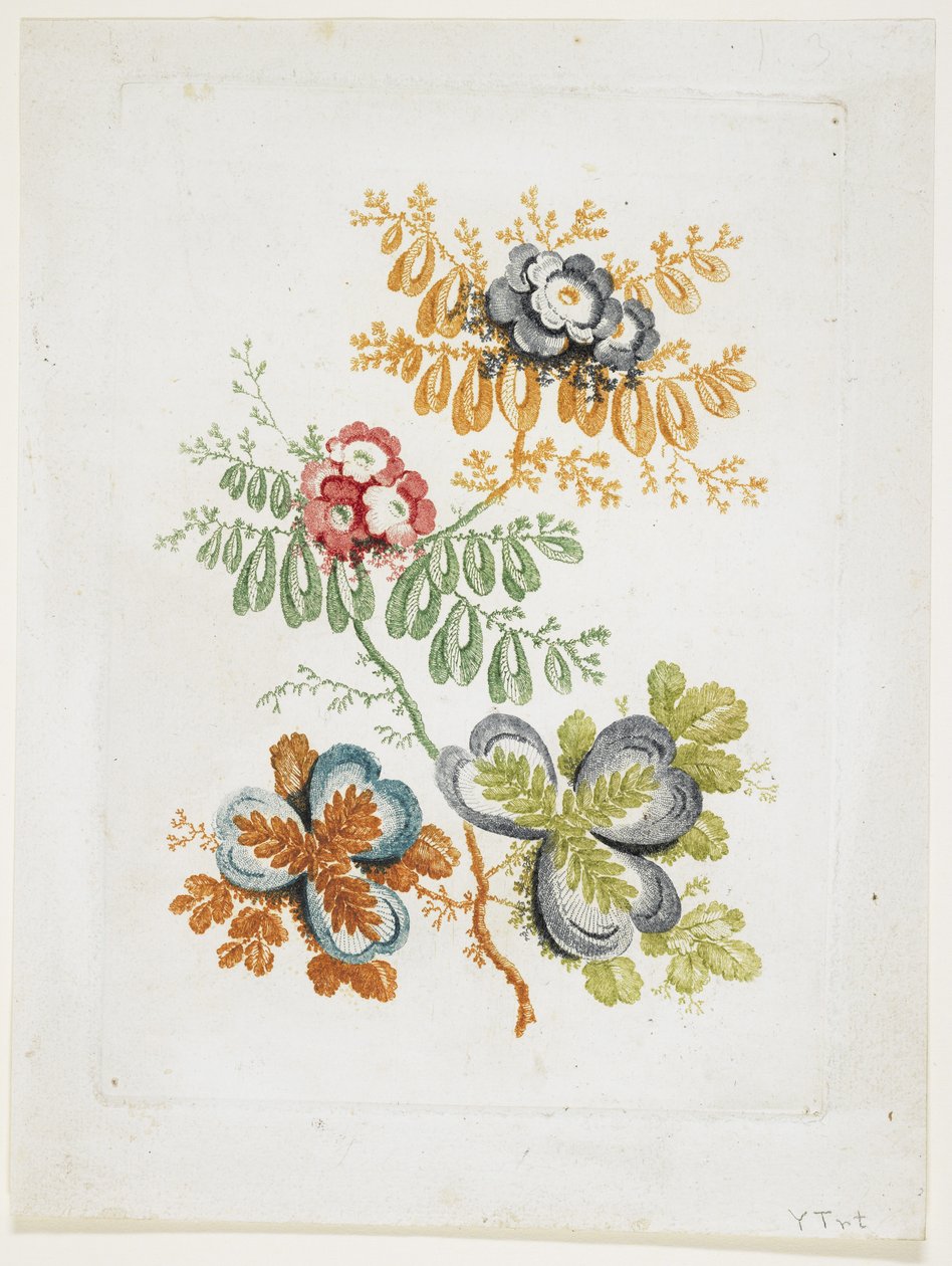 Bouquet de Fantaisie, fra Nouvelle Suitte De Cahiers De Fleurs Ideales, slutningen af ​​det 18. århundrede af Jean Baptiste Pillement
