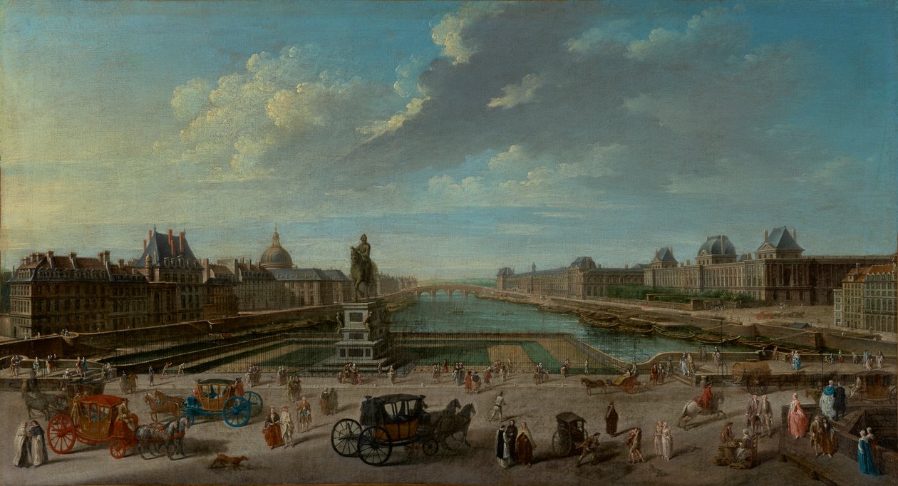 En udsigt over Paris fra Pont Neuf af Jean Baptiste Raguenet