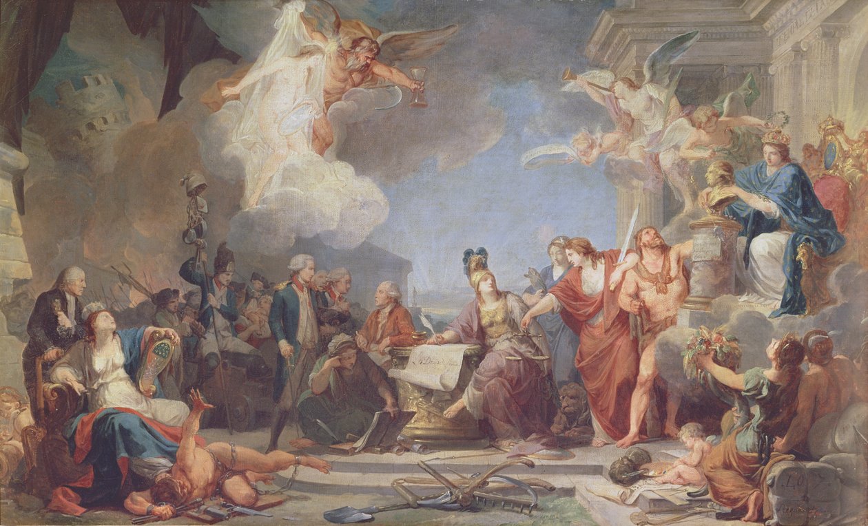 Allegori af erklæringen om menneskets rettigheder, 1790 af Jean Baptiste Regnault