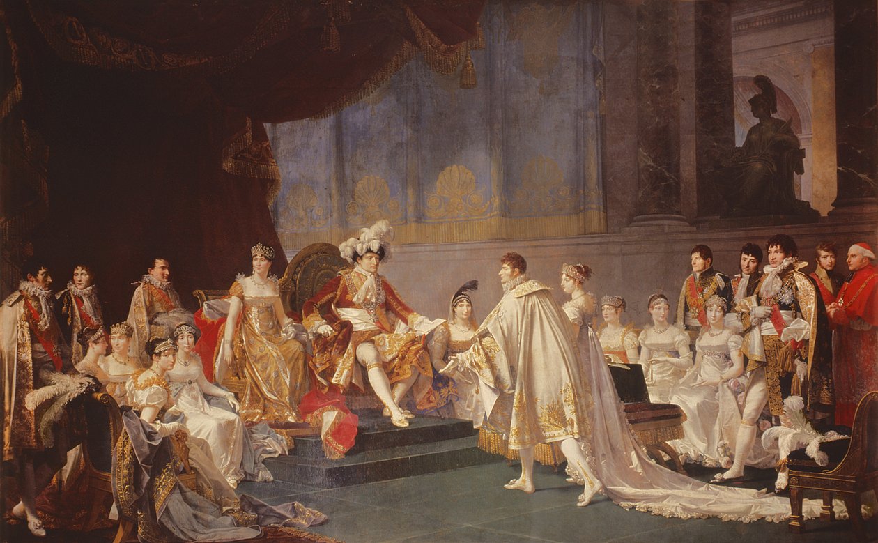 Prins Jerome Bonapartes og prinsesse Catharina Frederica af Wuerttembergs forlovelse i Paris, 22. august 1807 af Jean Baptiste Regnault