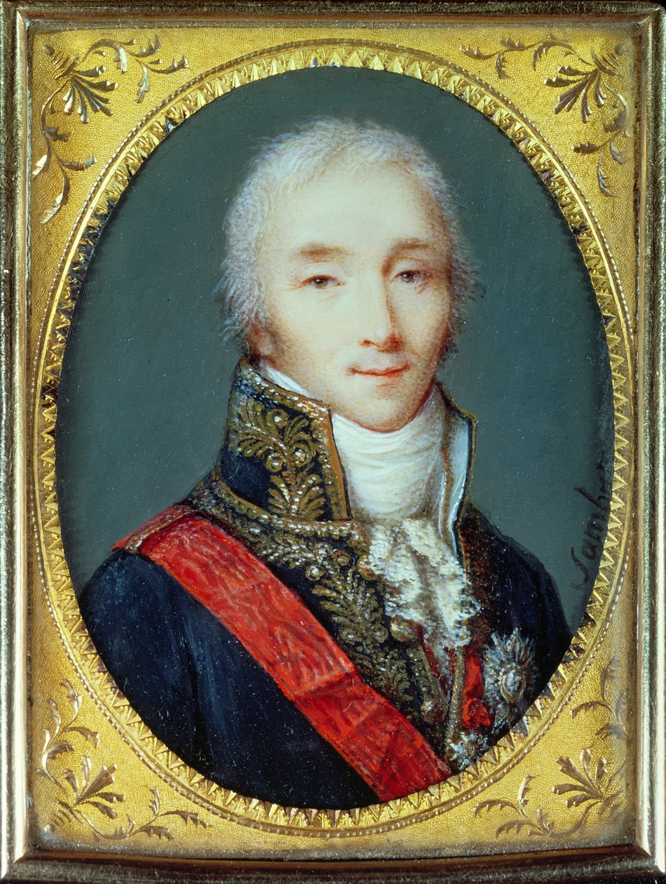 Miniature af Joseph Fouche (1759-1820) hertug af Otranto af Jean Baptiste Sambat
