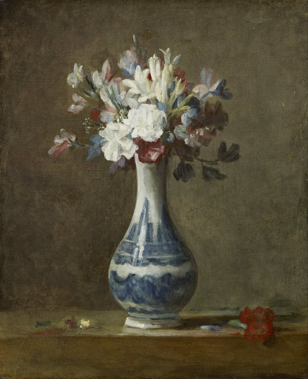 En vase med blomster af Jean Baptiste Simeon Chardin