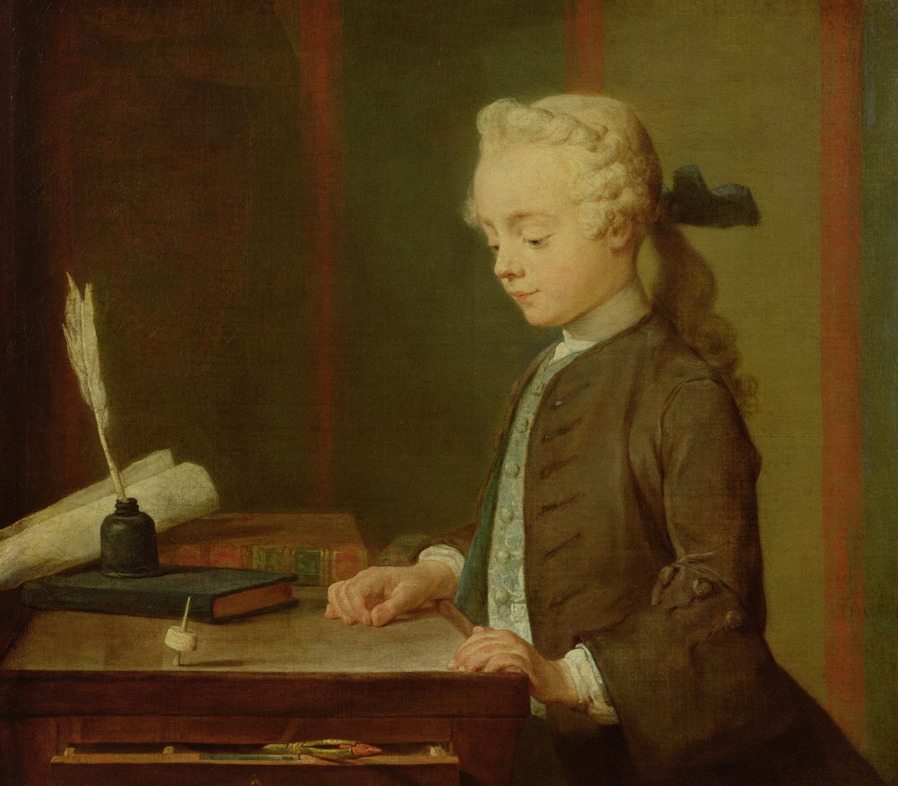 Barn med en Teetotum, 1738 af Jean Baptiste Simeon Chardin