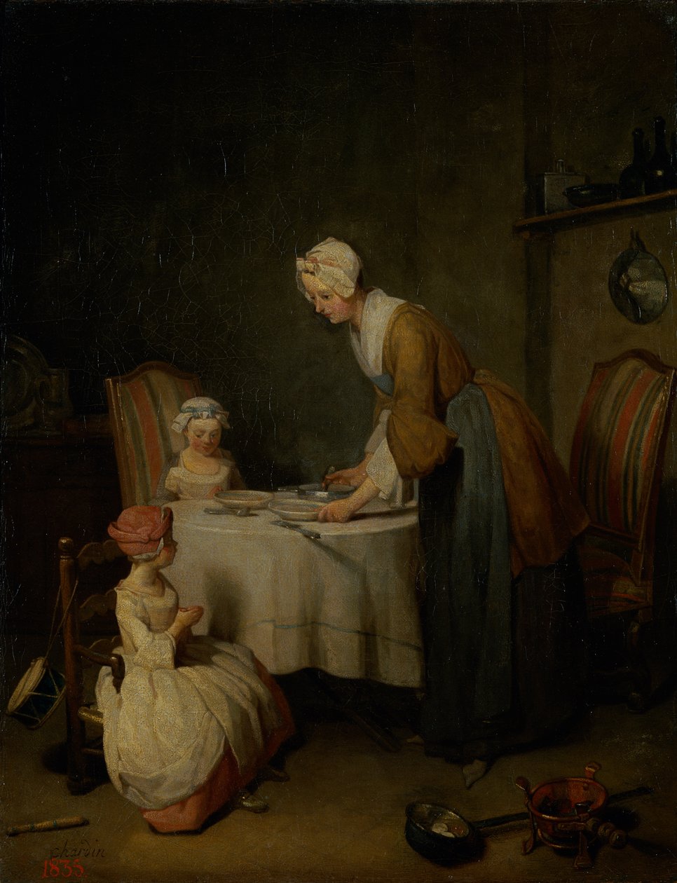 Grace Before the Meal, 1744 (se også 21375 og 68348) af Jean Baptiste Simeon Chardin