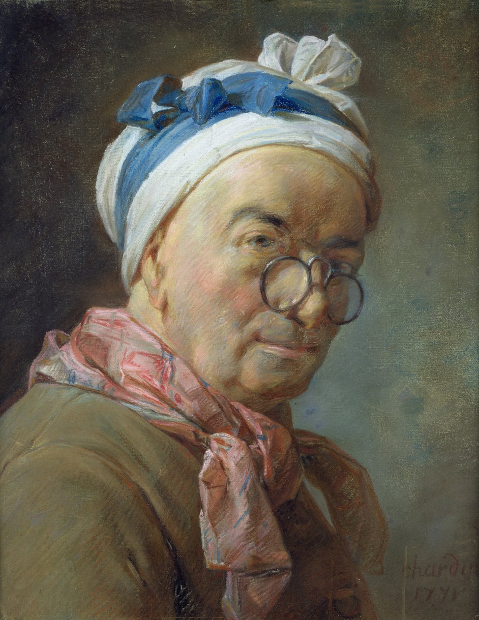 Selvportræt med briller, 1771 (pastel på papir) af Jean Baptiste Simeon Chardin