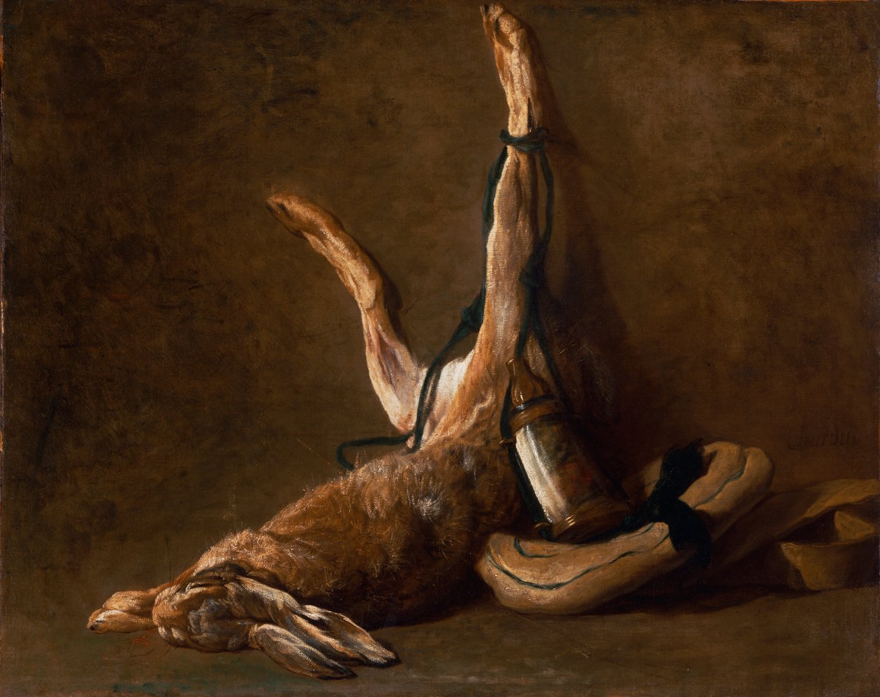 Stilleben med en hare af Jean Baptiste Simeon Chardin