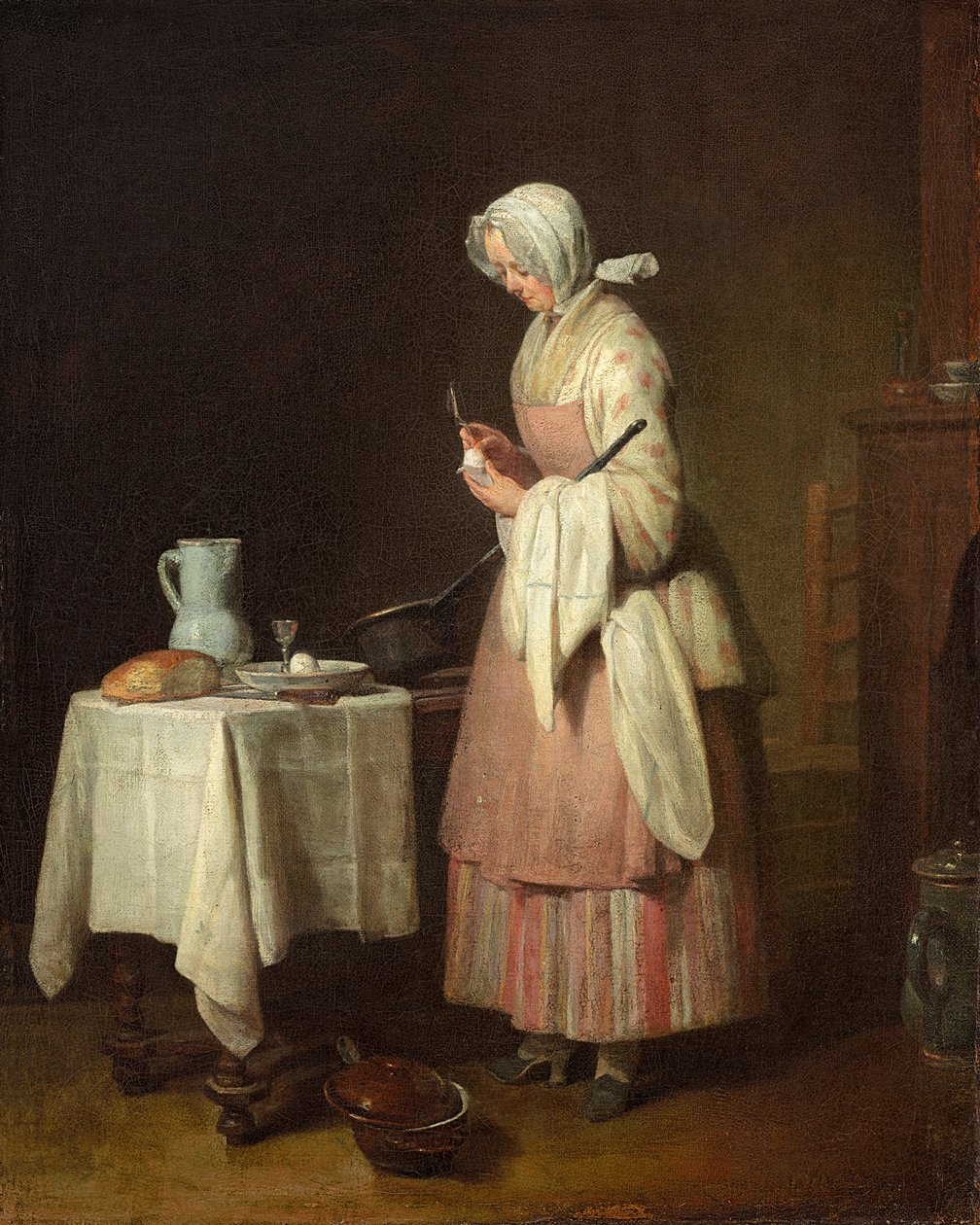 Den opmærksomme sygeplejerske, 1747 af Jean Baptiste Simeon Chardin