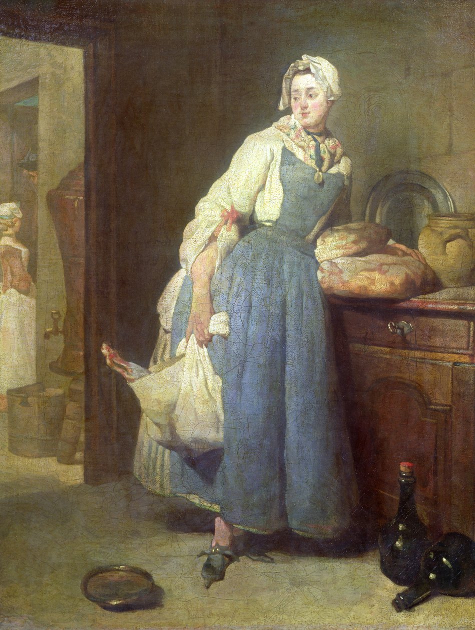 Køkkenpigen med proviant, 1739 af Jean Baptiste Simeon Chardin