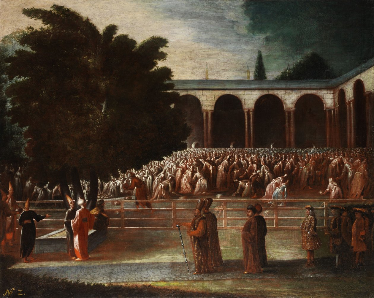Ambassadører går til et publikum med Sultan Achmed III af Jean Baptiste Vanmour