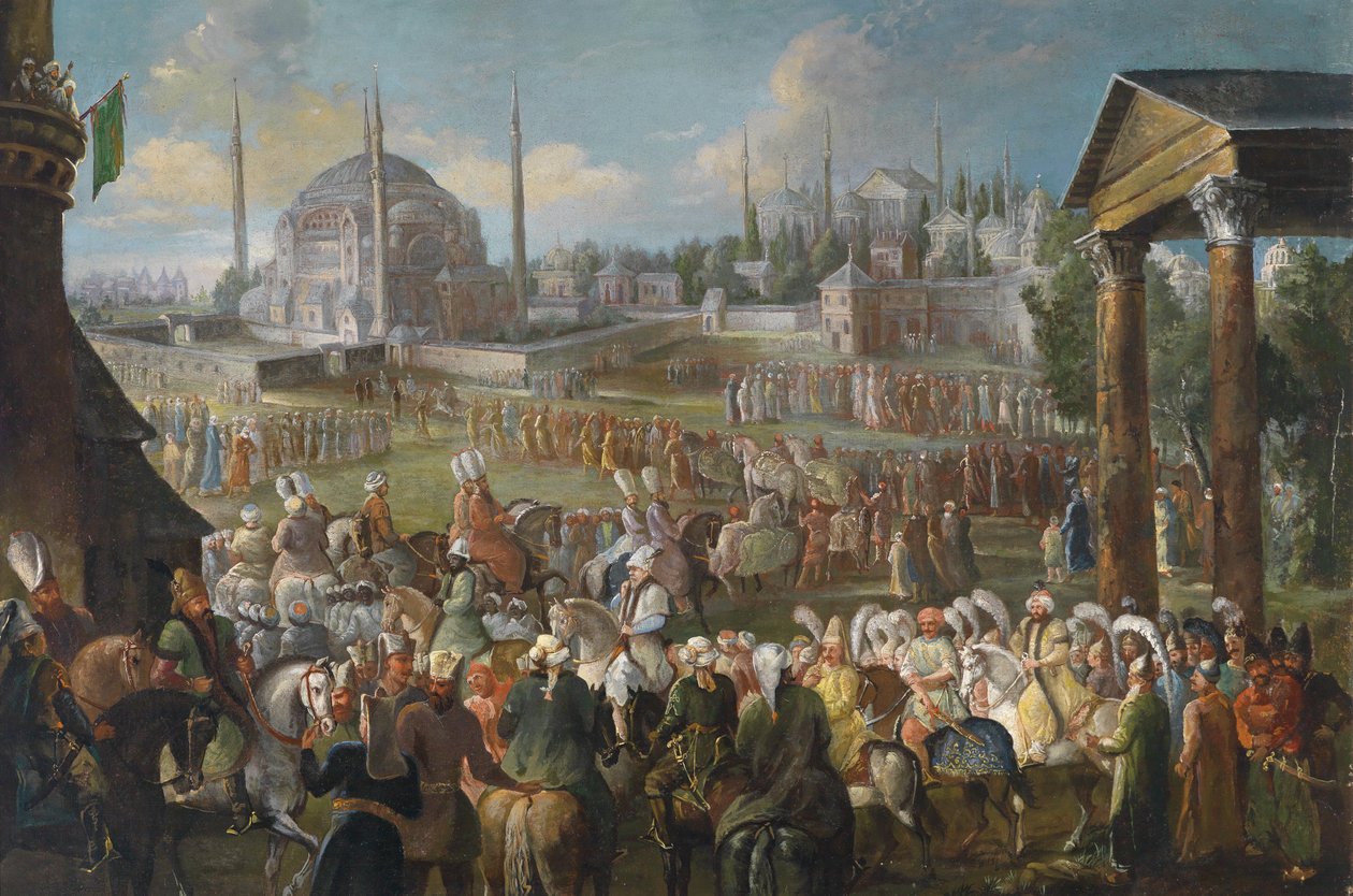 Sultanens procession i Istanbul af Jean Baptiste Vanmour