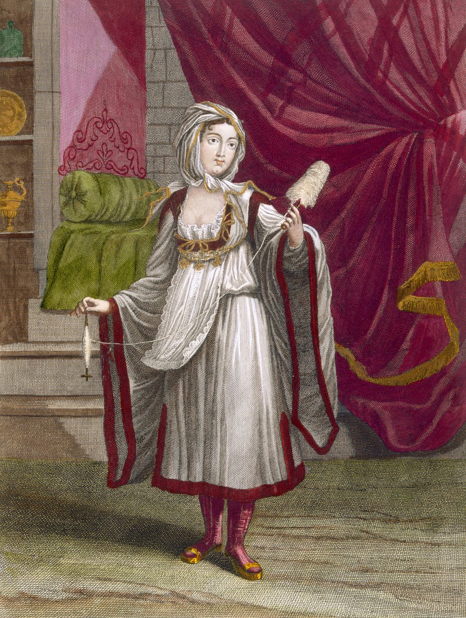 Pige fra Kimolos, en ø i Kykladerne, ca. 1708 af Jean Baptiste Vanmour