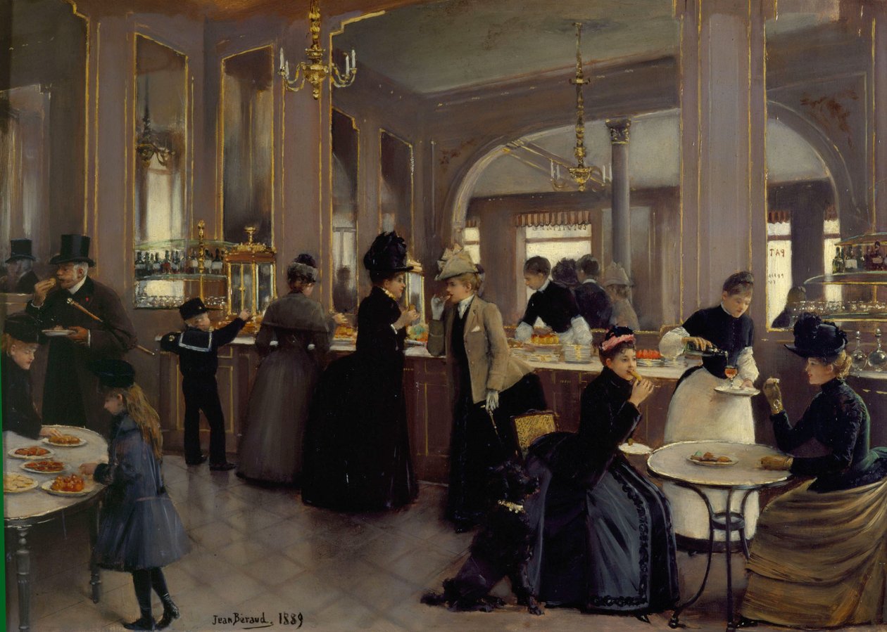 La Patisserie Gloppe au Champs-Elyseesn af Jean Beraud