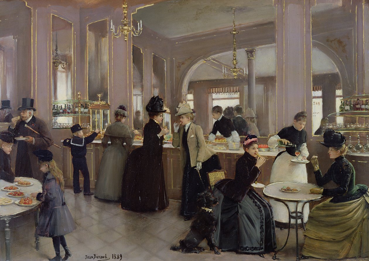 La Patisserie Gloppe, Champs Elysees, Paris, 1889 af Jean Beraud