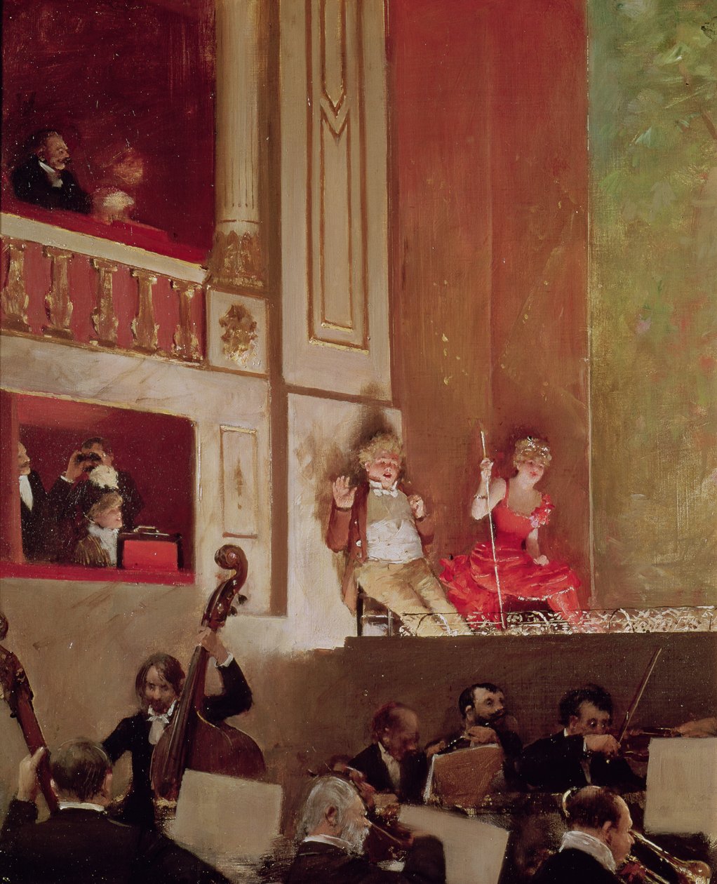 Revy i Theatre des Varietes, ca. 1885 af Jean Beraud