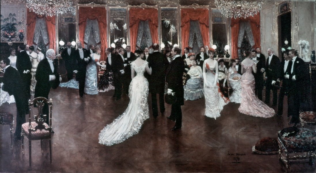 Soiree på Hotel Caillebotte på Rue Monceau i 1878 af Jean Beraud