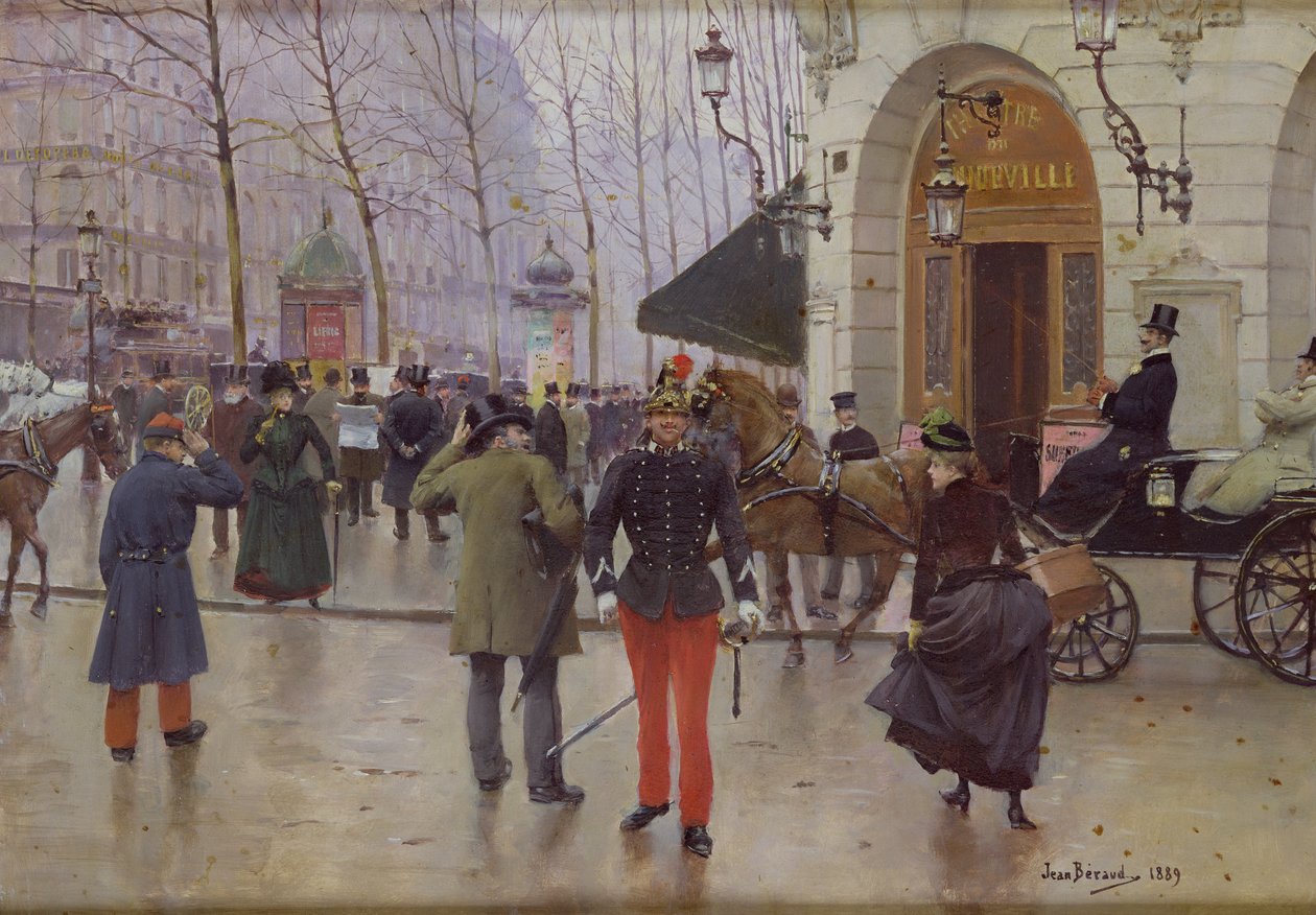 Boulevard des Capucines og Vaudeville Theatre, 1889 af Jean Beraud