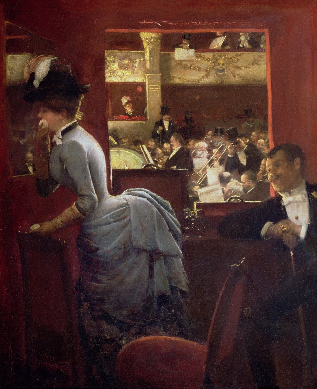 Kassen ved boderne, ca. 1883 af Jean Beraud