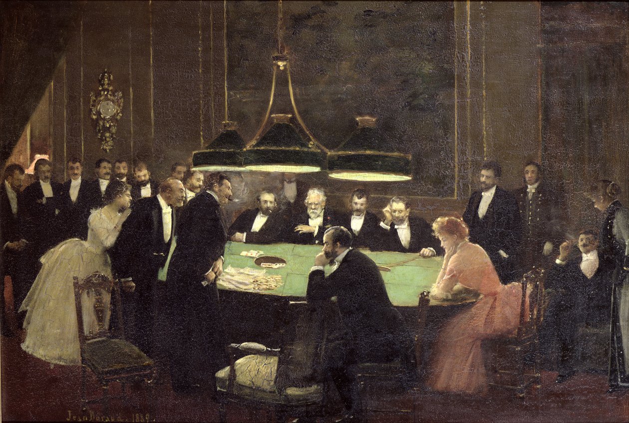 Spillerummet på kasinoet, 1889 af Jean Beraud