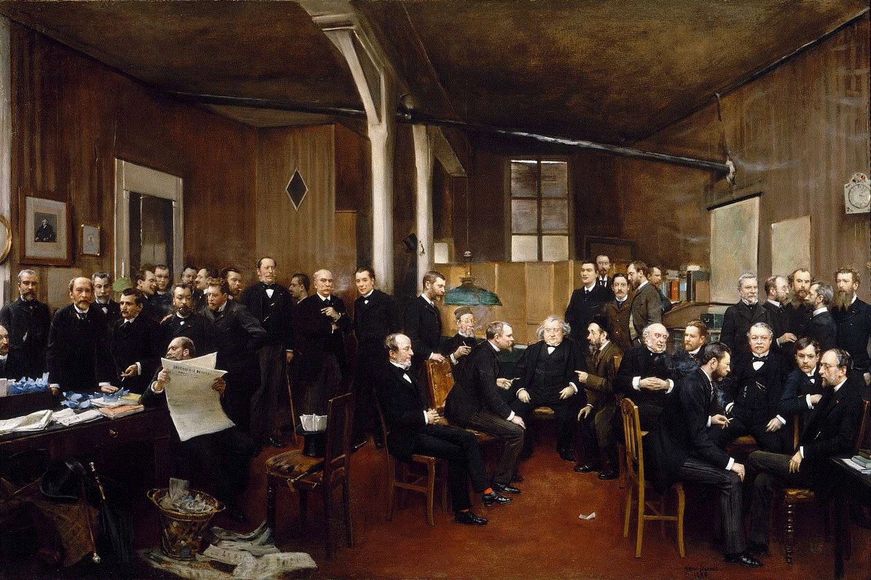 Newsroom of the Journal des Debats af Jean Beraud