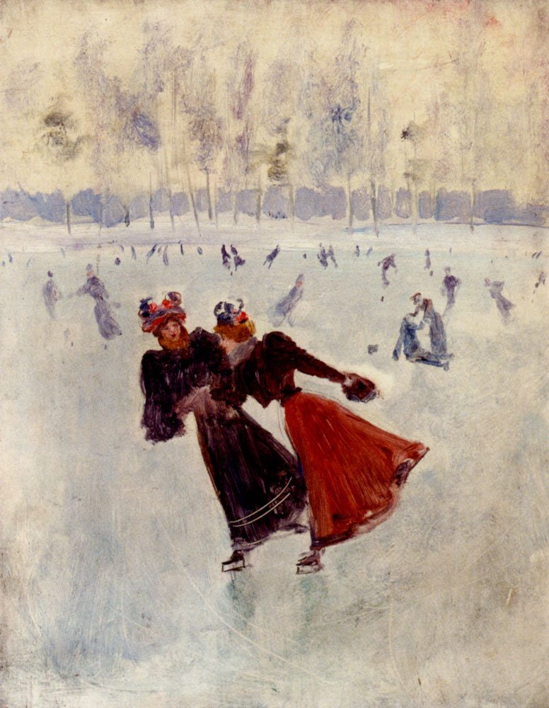 Kvinder på skøjter af Jean Beraud