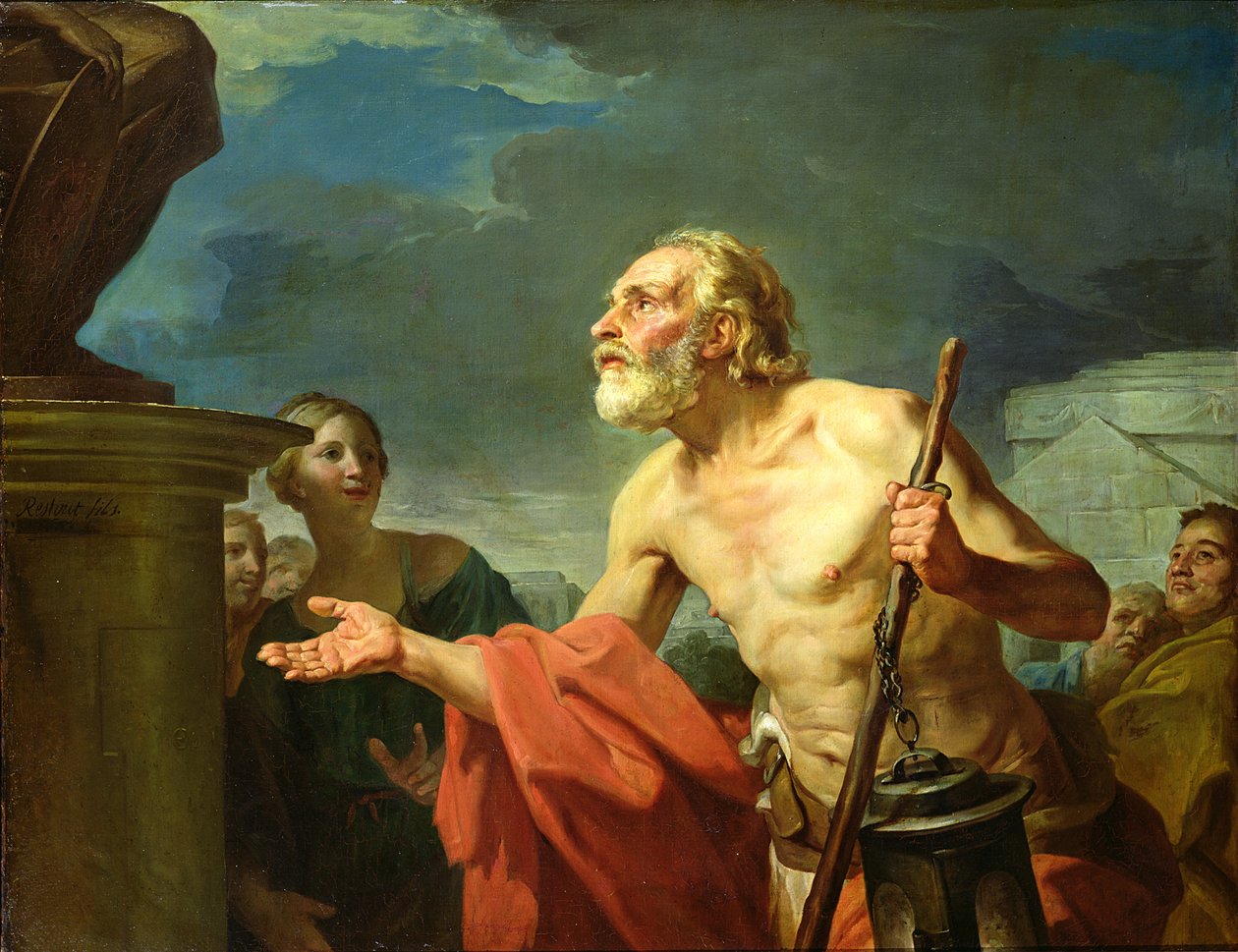 Diogenes beder om almisser, 1767 af Jean Bernard Restout
