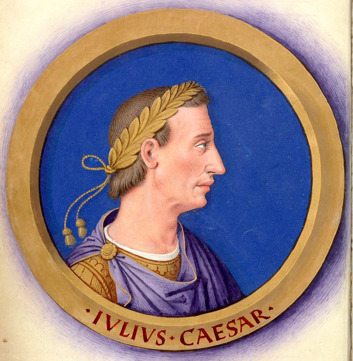 Beskrivelse af de tolv kejsere med deres figurer 1-Cæsar af Jean Bourdichon