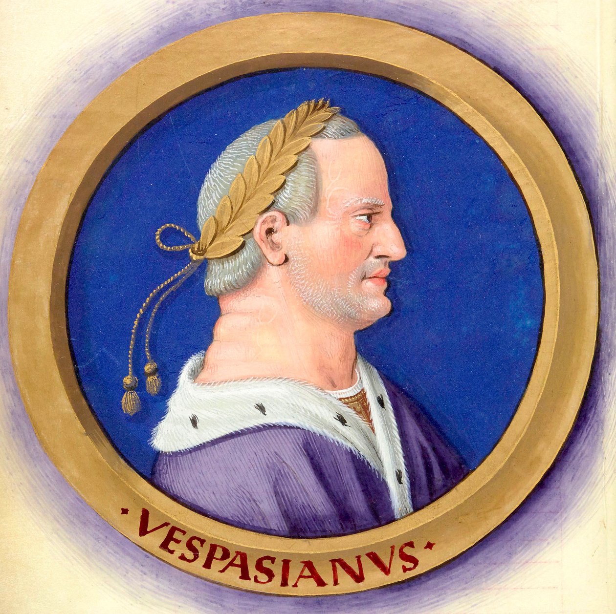 Beskrivelse af de tolv kejsere med deres figurer 10-Vespasian af Jean Bourdichon