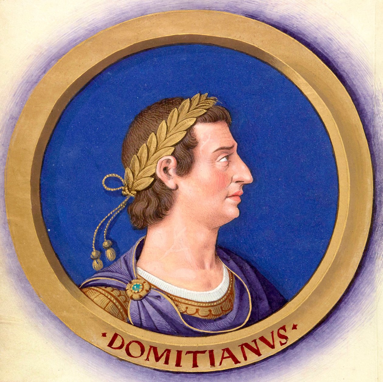 Beskrivelse af de tolv kejsere med deres figurer 12-Domitian af Jean Bourdichon