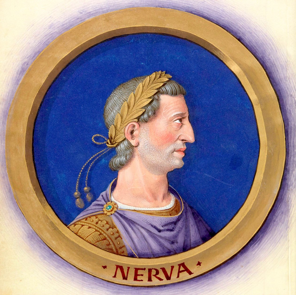 Beskrivelse af de tolv kejsere med deres figurer 13-Nerva af Jean Bourdichon