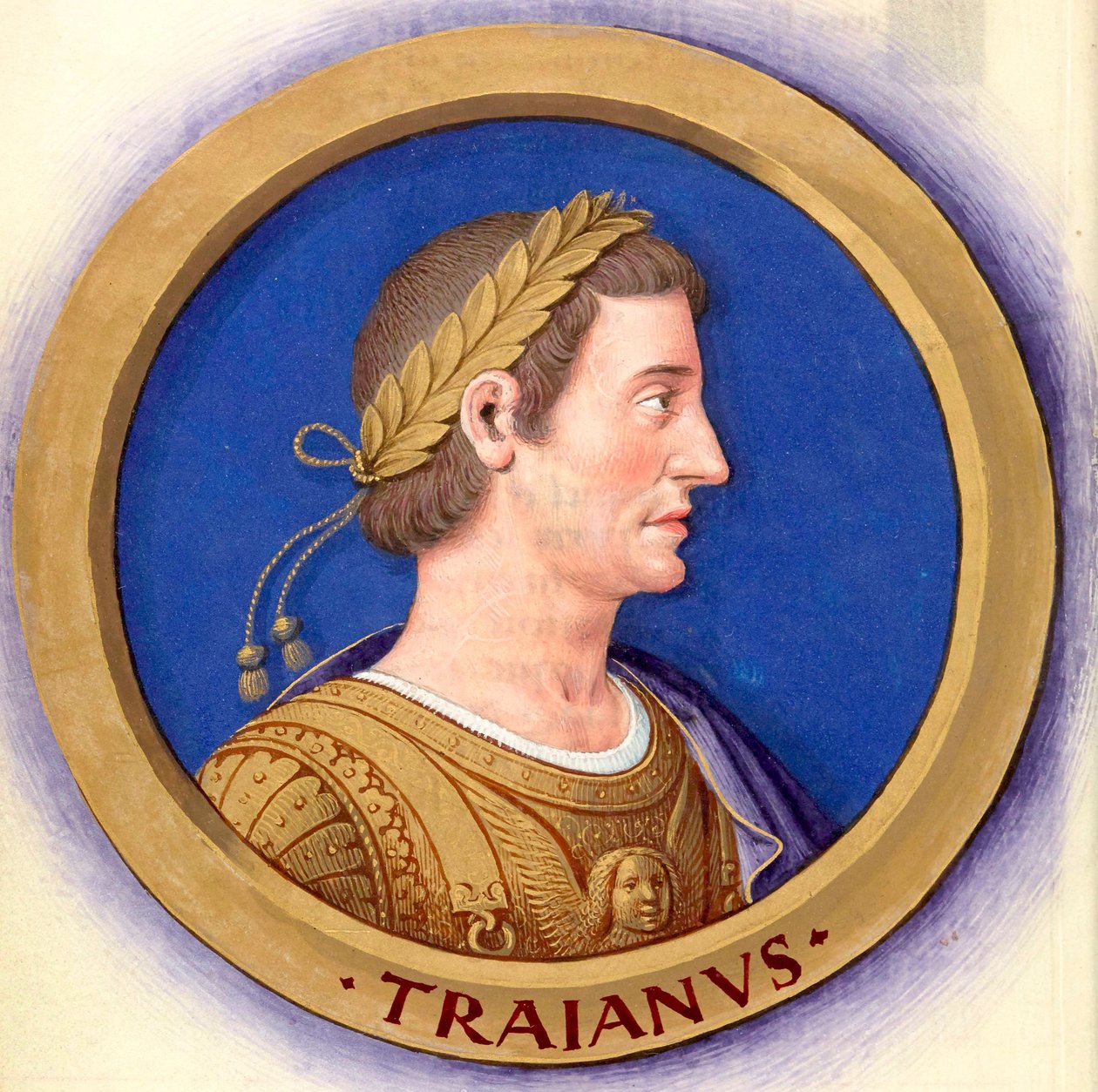 Beskrivelse af de tolv kejsere med deres figurer 14-Trajan af Jean Bourdichon