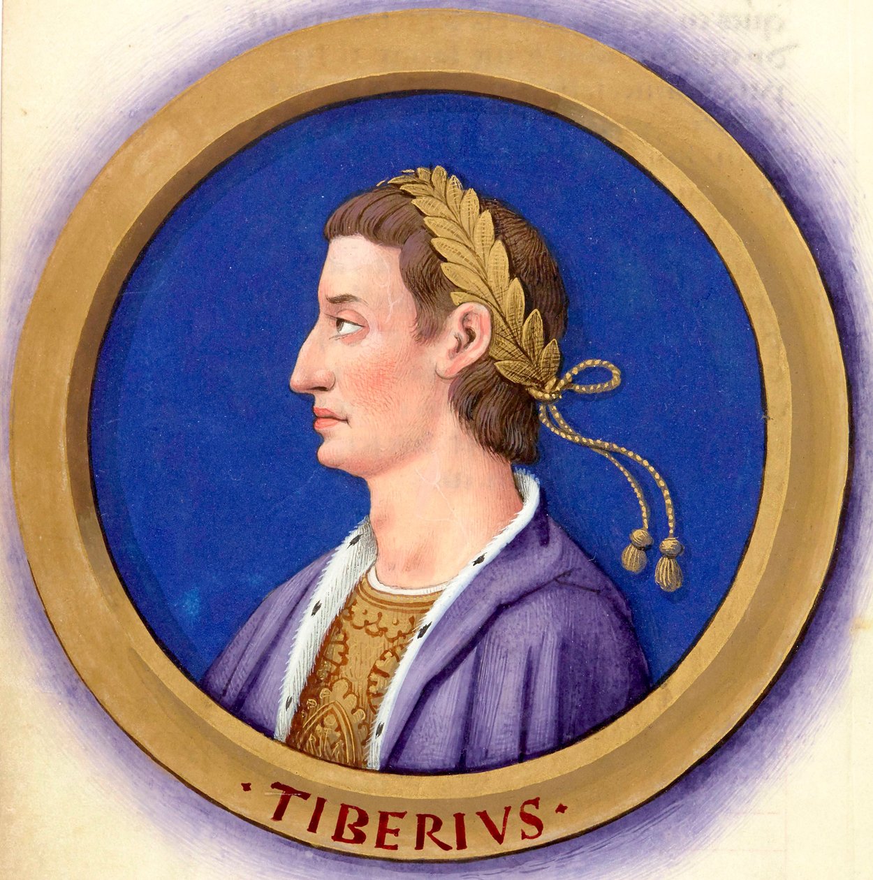 Beskrivelse af de tolv kejsere med deres figurer 3-Tiberius af Jean Bourdichon