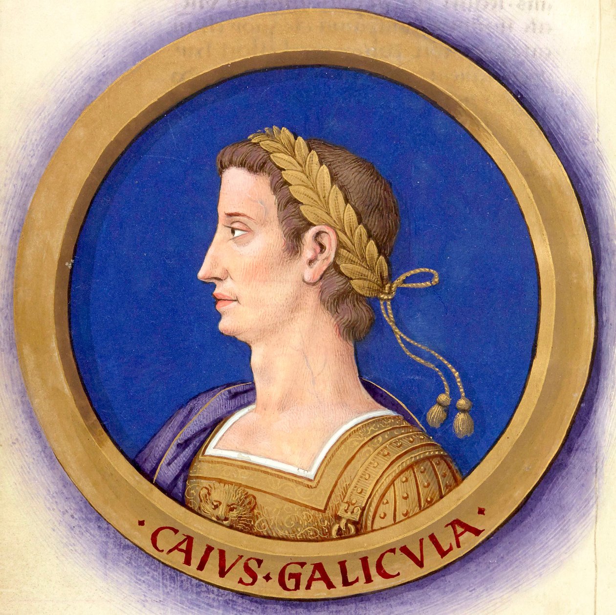Beskrivelse af de tolv kejsere med deres figurer 4-Caligula af Jean Bourdichon
