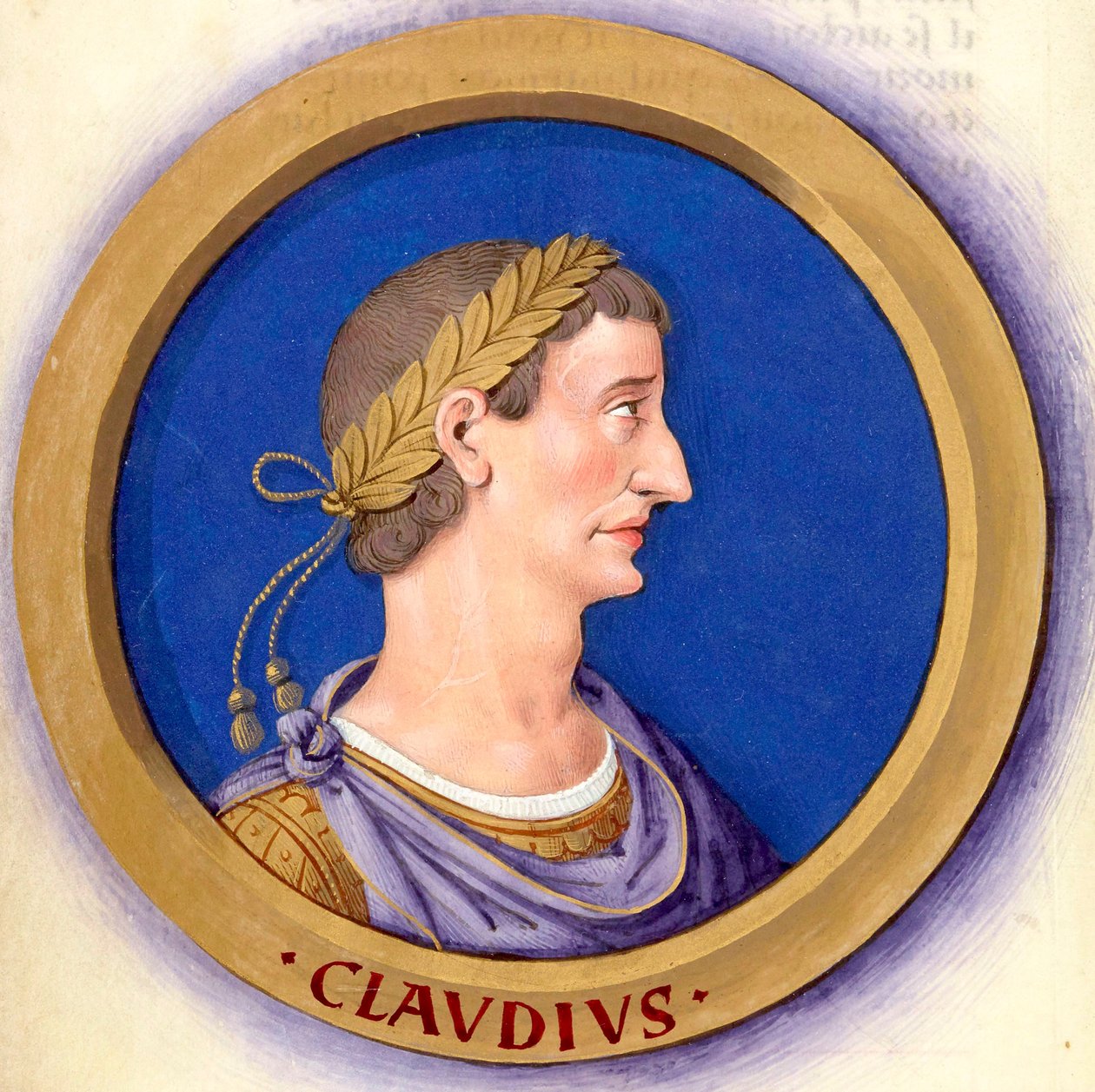 Beskrivelse af de tolv kejsere med deres figurer 5-Claudius af Jean Bourdichon