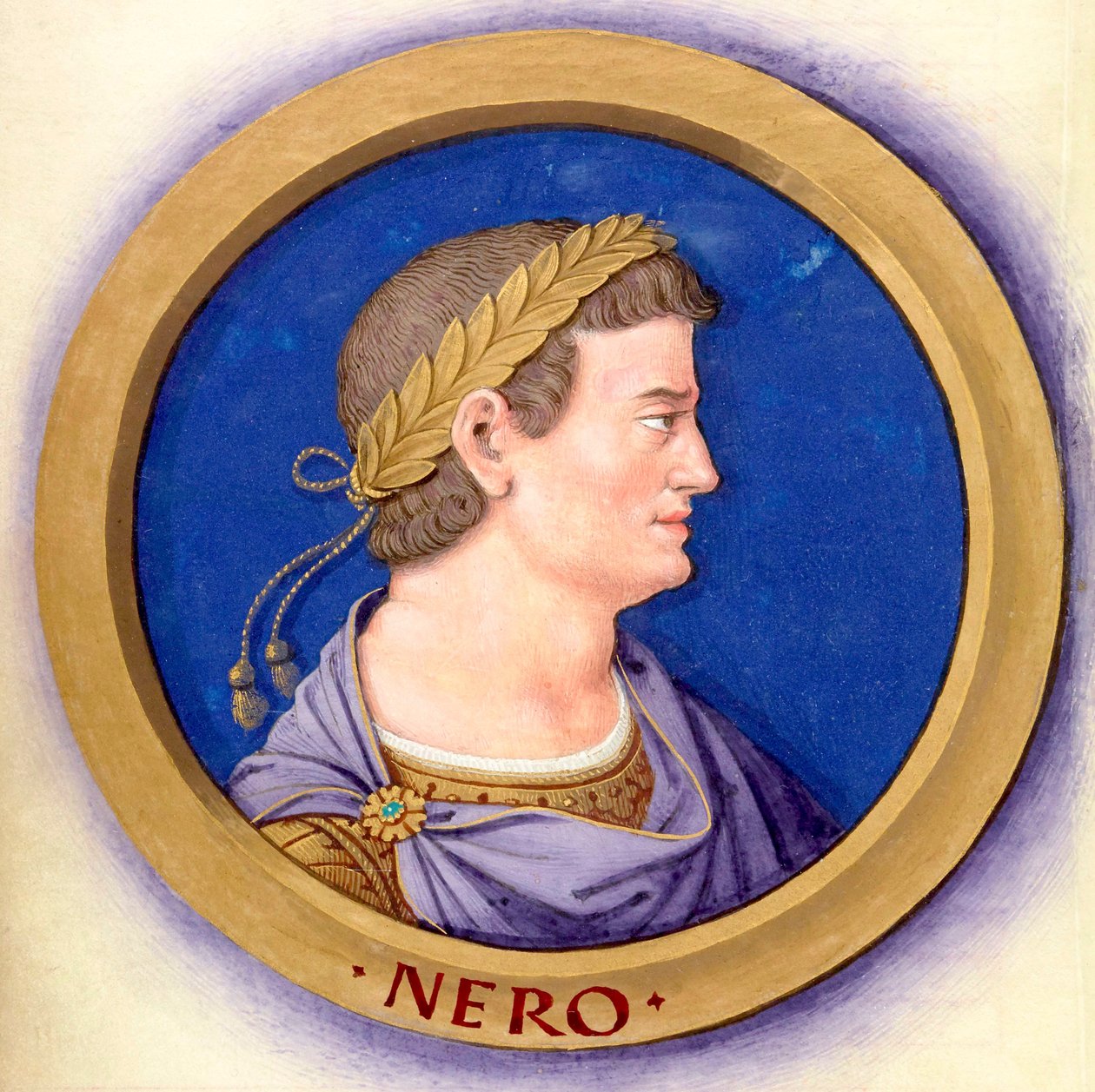 Beskrivelse af de tolv kejsere med deres figurer 6-Nero af Jean Bourdichon