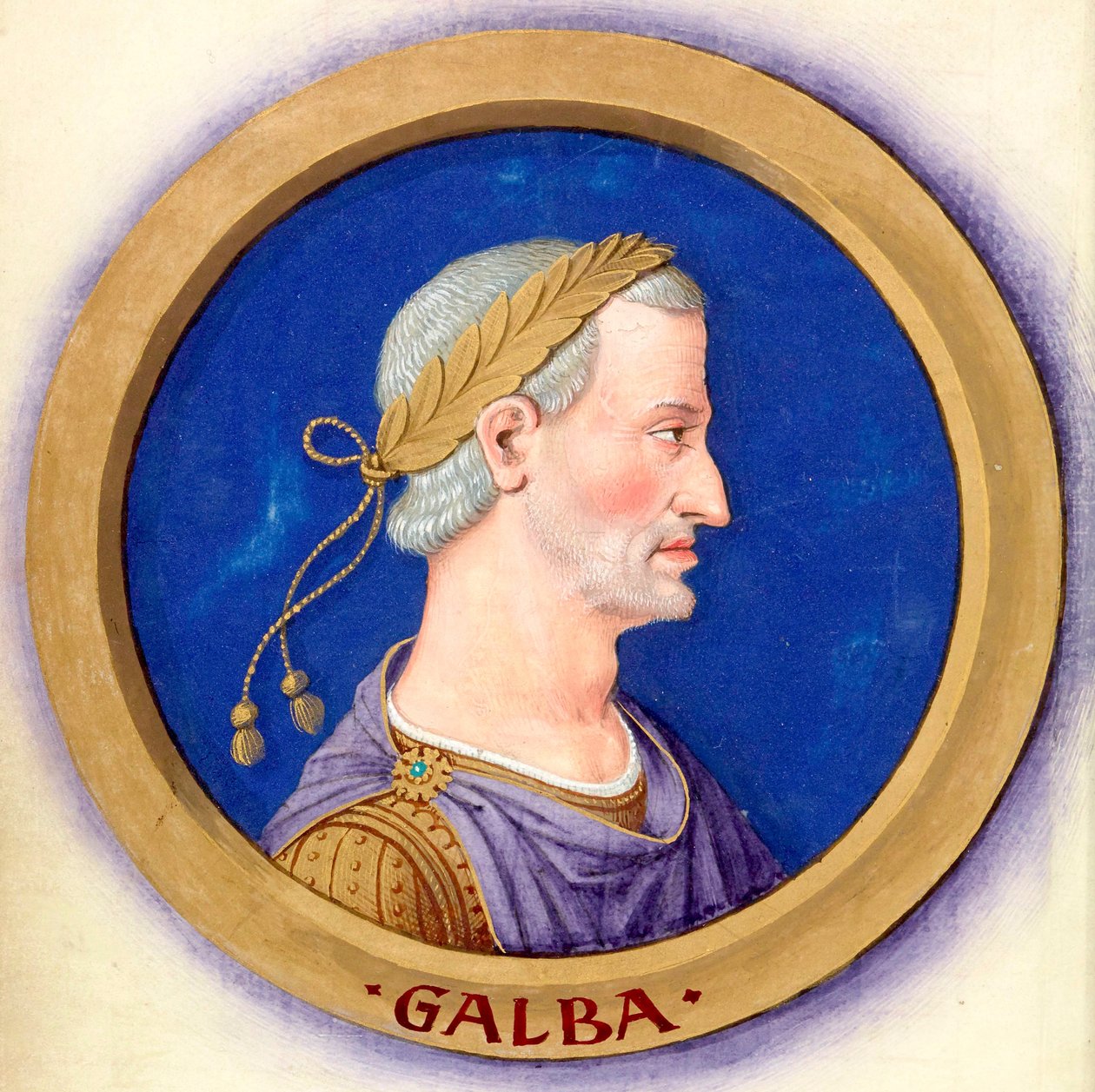 Beskrivelse af de tolv kejsere med deres figurer 7-Galba af Jean Bourdichon