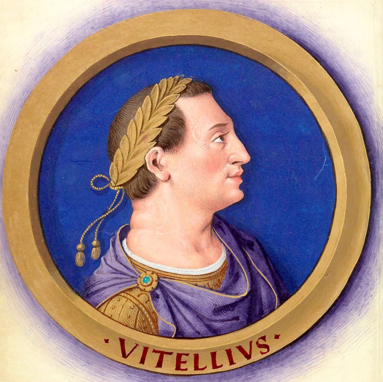 Beskrivelse af de tolv kejsere med deres figurer 9-Vitellius af Jean Bourdichon