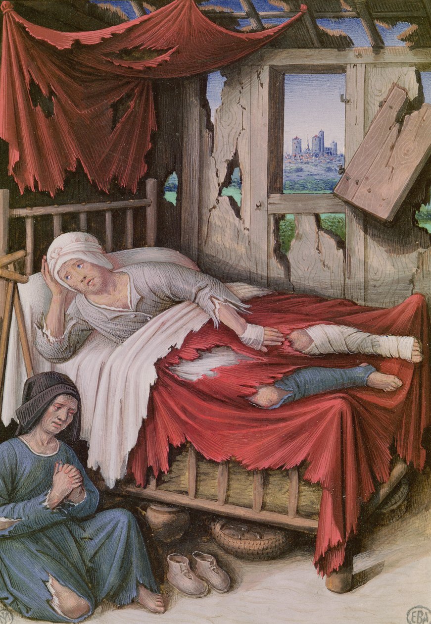 Samfundets fire forhold: fattigdom af Jean Bourdichon