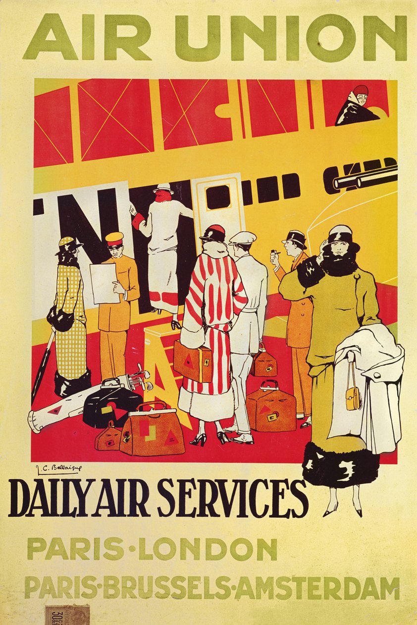 Reklameplakat for Air Union, ca.1925 af Jean Camille Bellaigue