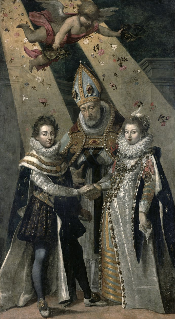 Ægteskabet mellem Ludvig XIII (1601-63) konge af Frankrig og Navarra og Anne af Østrig (1601-66) Infanta af Spanien, i 1615 af Jean Chalette