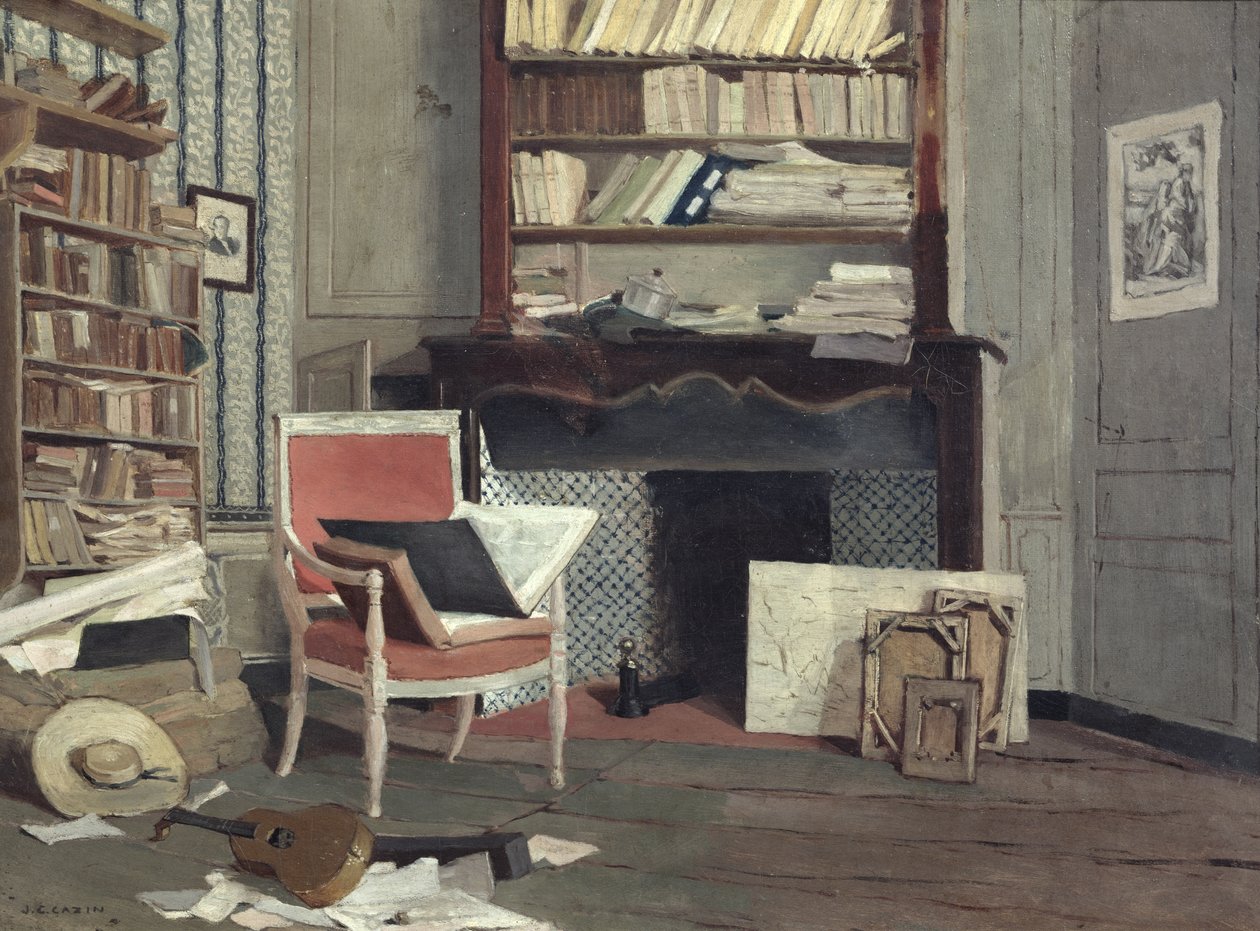 Interiør af studiet af doktor X af Jean Charles Cazin