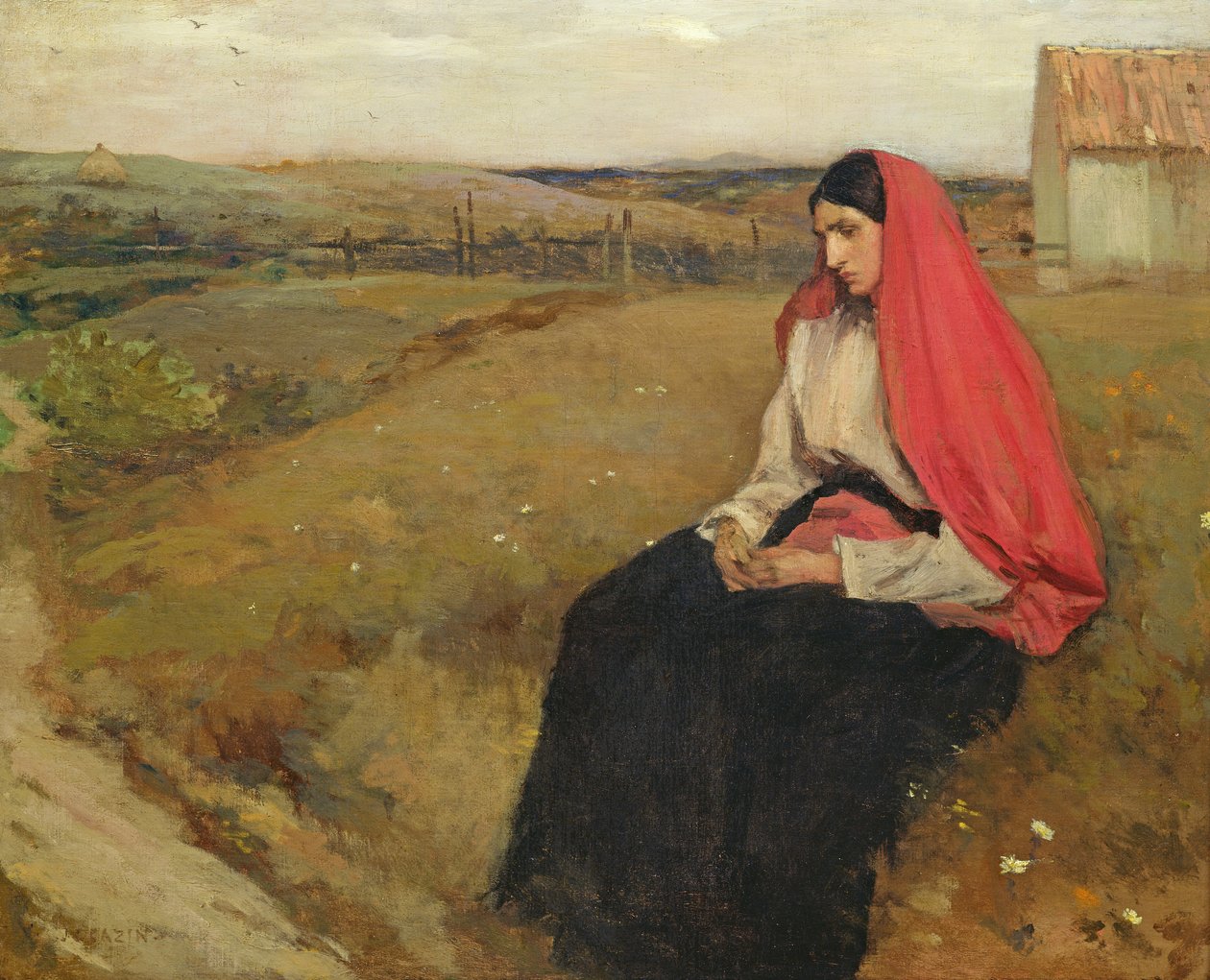 Kvinde i et landskab af Jean Charles Cazin