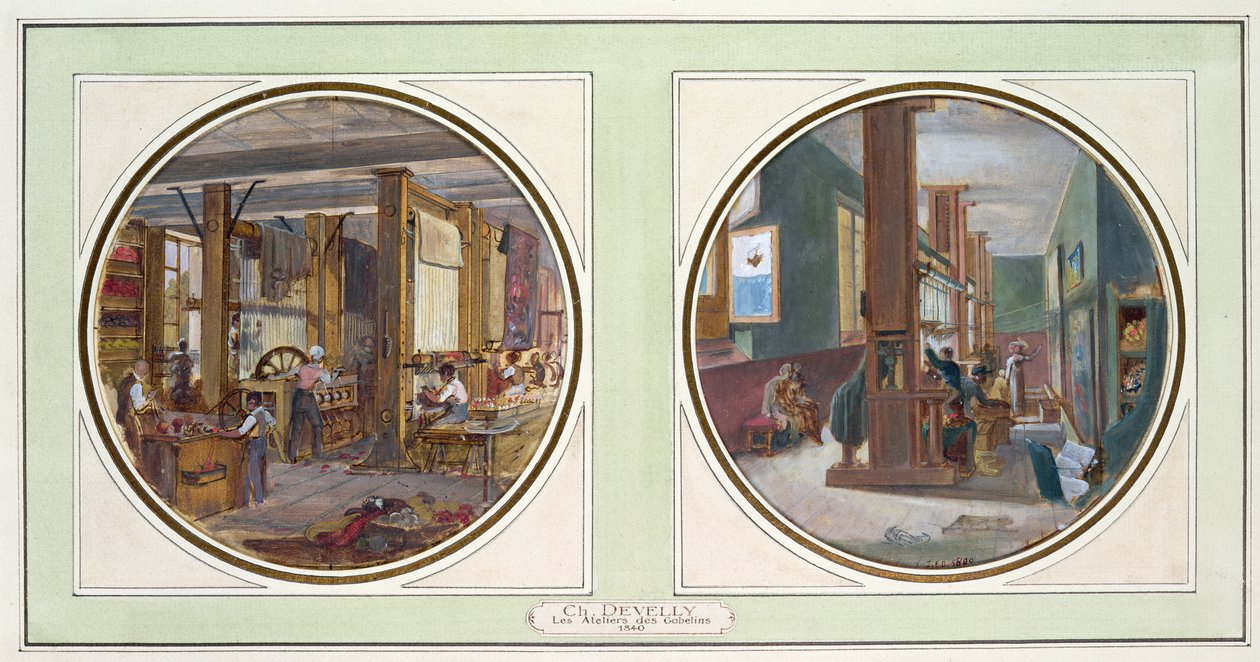 The Gobelins Workshop, 1840 (se også 176257) af Jean Charles Develly