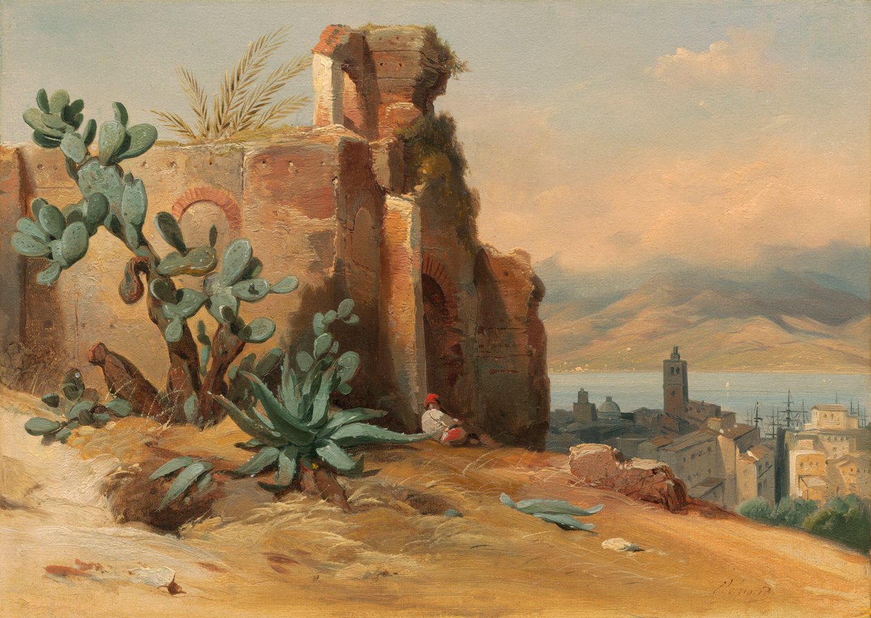 Gamle ruiner nær Messina, Sicilien af Jean Charles Joseph Rémond