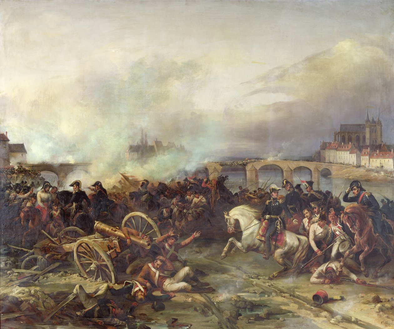 Slaget ved Montereau, 18. februar 1814 af Jean Charles Langlois