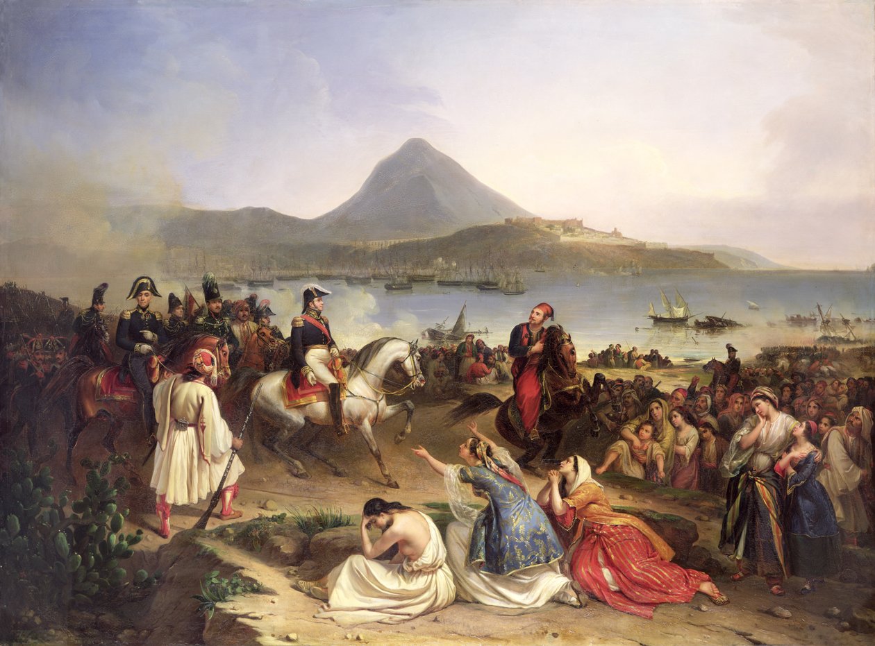 Møde mellem general Nicolas Joseph Maison (1771-1840) og Ibrahim Pasha (1789-1848) i Navarino, september 1828, 1838 af Jean Charles Langlois